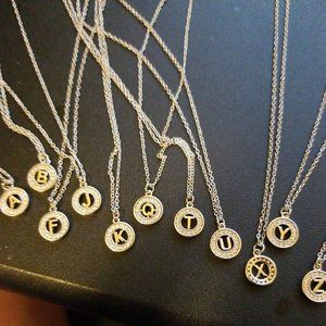 CHOICE OF Petite Initials - SS Necklaces With Diamonique